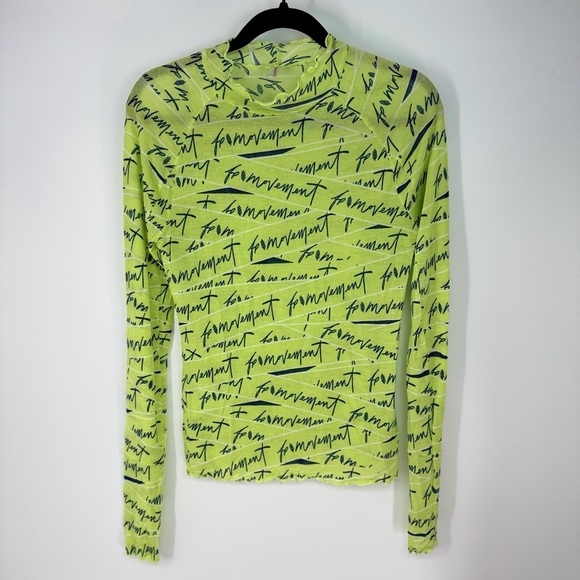 Free People Movement Free Jump Neon Long Sleeve Lightweight Lettuce Hem Top - Picture 2 of 4